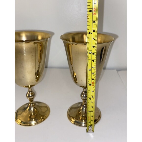 William Adams W.A. Gold Wine Cups Goblets Made In Italy Set Of 2 - Picture 11 of 12